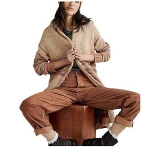 Pendleton x Free People Cardigan Sweater Size Large in Artisan Rust NEW